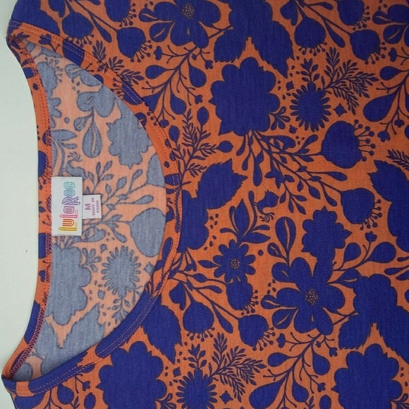 LuLaRoe Irma Tunic Top Size M Pink & Blue Floral - Picture 4 of 7